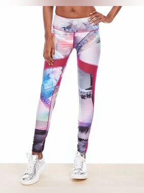Hollie Watman Mesh & Printed Multicolor Athletic Legging, Amazing Details/Shape
